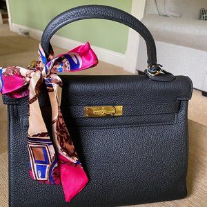 Handbag Crave AVA LEATHER PADLOCK HANDBAG - GOLD HARDWARE 32 CM